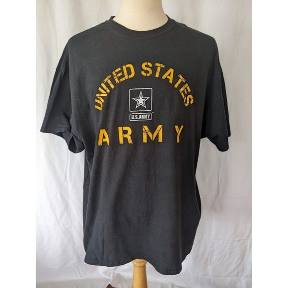 Men's United States Army T Shirt Size 2XL Black Gildan Modern Graphic Print EUC - Picture 1 of 6